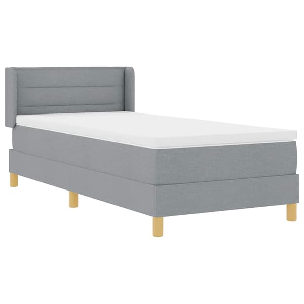 vidaXL Box spring seng med madras Lysegrå 190 x 90 cm Polyester