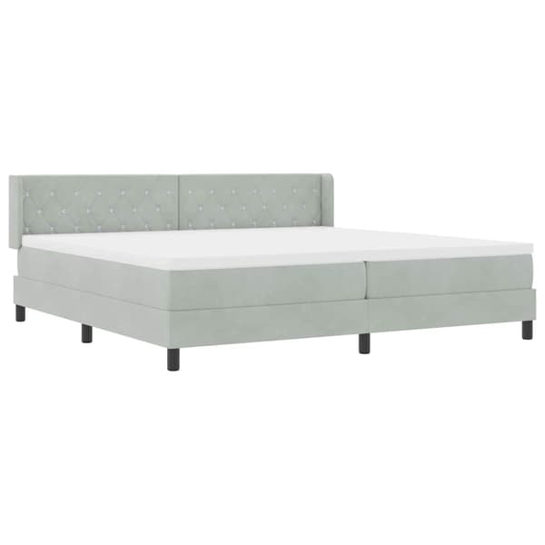 vidaXL Box spring seng med madras Lysegrå 200 x 200 cm Polyester