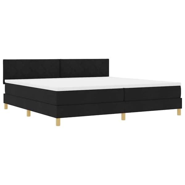 vidaXL Box spring seng med madras Sort 200 x 200 cm Stof