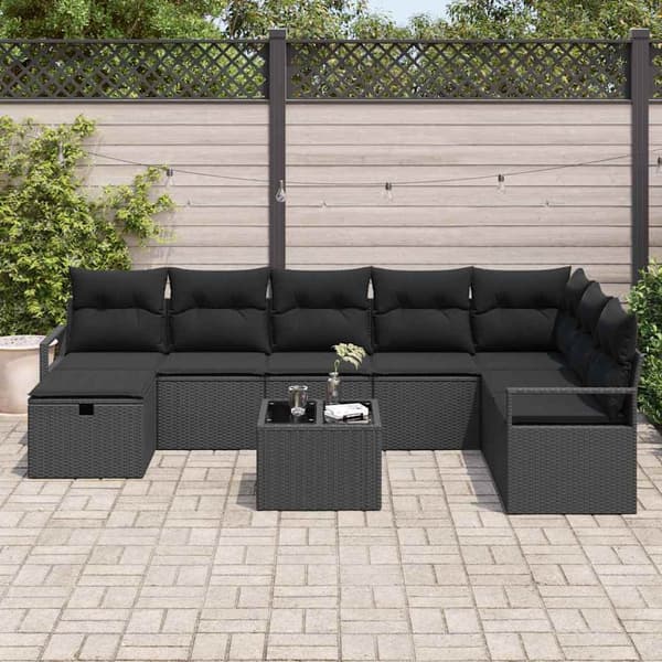 vidaXL Sofasæt med hynder 6 dele polyrattan