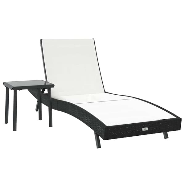 vidaXL Solstol 2 pcs Sort og Hvid polyrattan