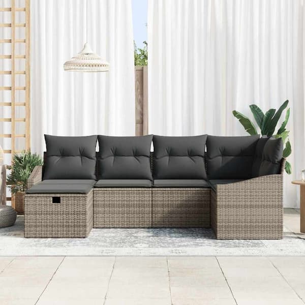 vidaXL Sofa Sæt med pude 7 pcs polyrattan