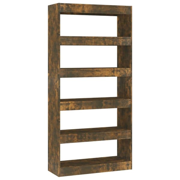 vidaXL bogreol/rumdeler 80x30x166 cm spånplade røget egetræsfarve
