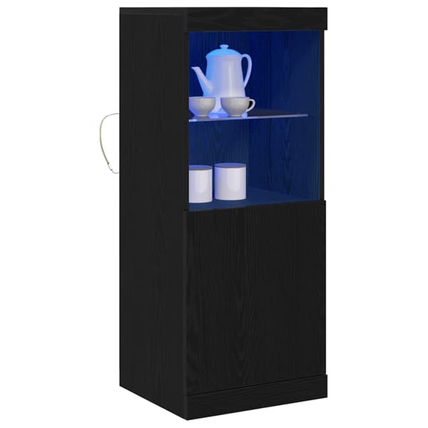 vidaXL LED Sideboard Sort eg 41 x 37 x 100 cm Konstrueret træ