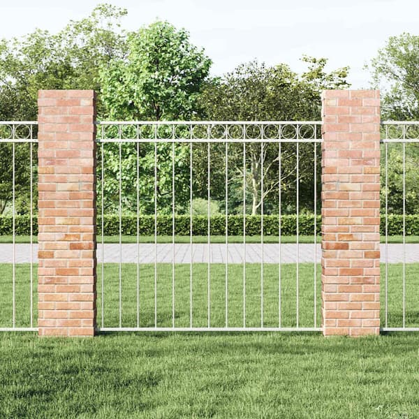 vidaXL Element til hegn Hvid 170 x 150 cm Stål