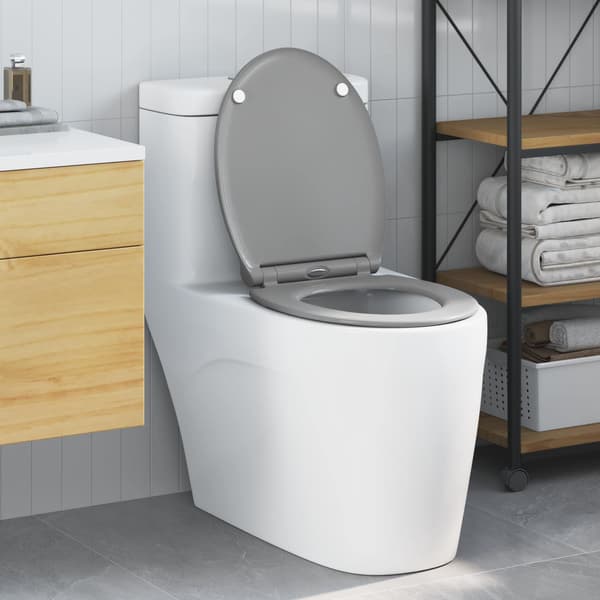 vidaXL WC-istuin Harmaa 45,5 x 37,5 x 3,8 cm Duroplast