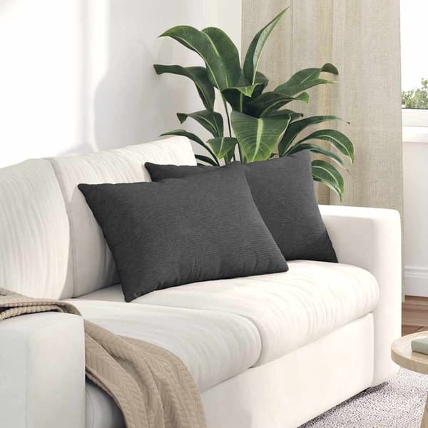vidaXL Sofapuder 2 pcs Mørkegrå 60 x 40 cm Velourstof