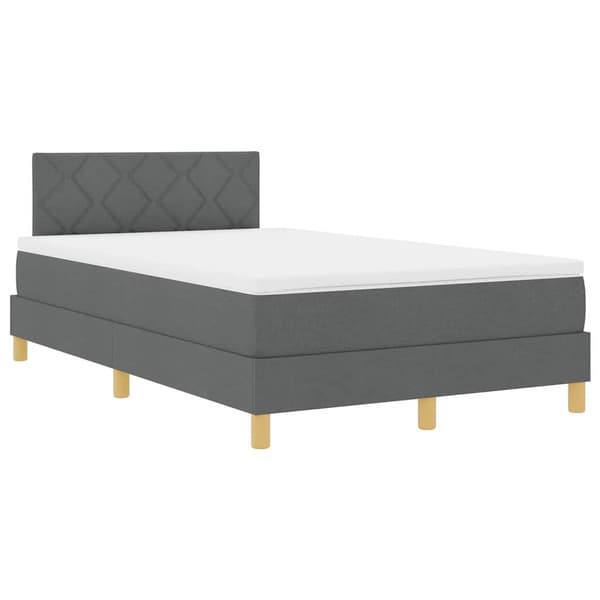 vidaXL Box spring seng med madras Mørkegrå 120 x 190 cm Stof