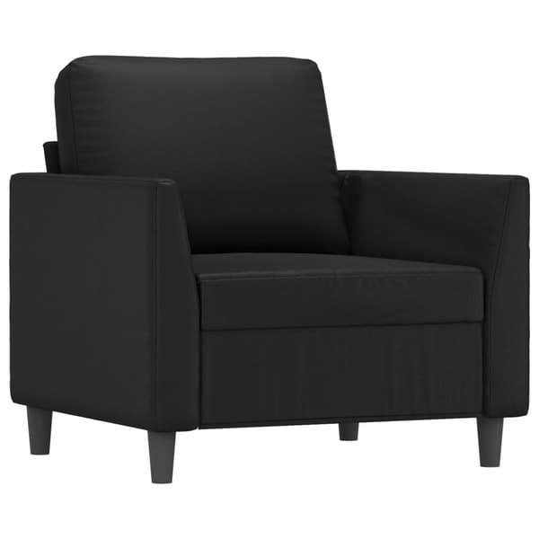 vidaXL lænestol 60 cm kunstlæder sort