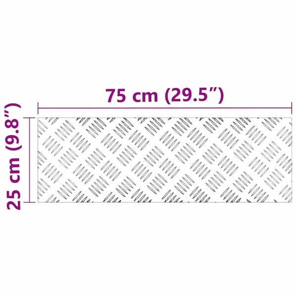 vidaXL Trappe Tread Rektangulær 2 pcs Sølv 75 x 25 cm Aluminium