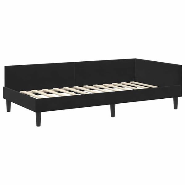 vidaXL Hjørnesengramme Sort 80 x 200 cm Fløjl