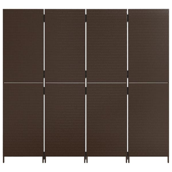 vidaXL rumdeler 4 paneler polyrattan brun