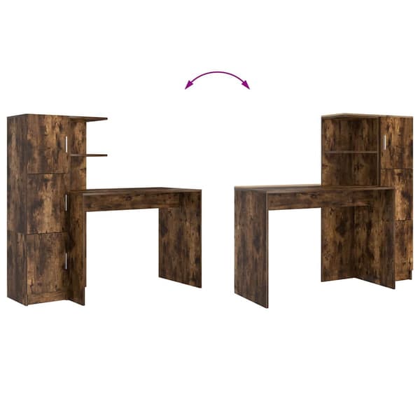 vidaXL Bord 2 pcs Røget eg