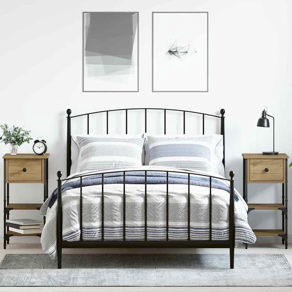 vidaXL Natskab 2 pcs Brun 33,5 x 36 x 70 cm Solid genbrugs træ