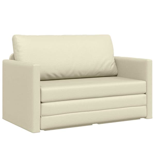 vidaXL Sovesofa 110cm Creme Kunstlæder