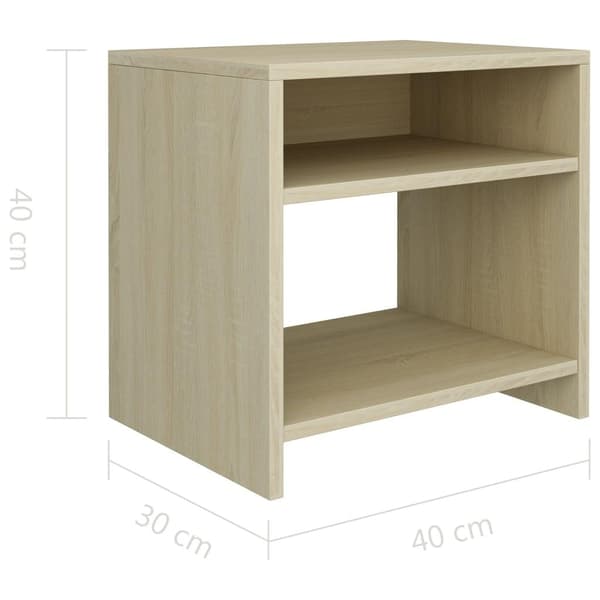 vidaXL sengeskab 40 x 30 x 40 cm spånplade sonoma-egetræsfarve