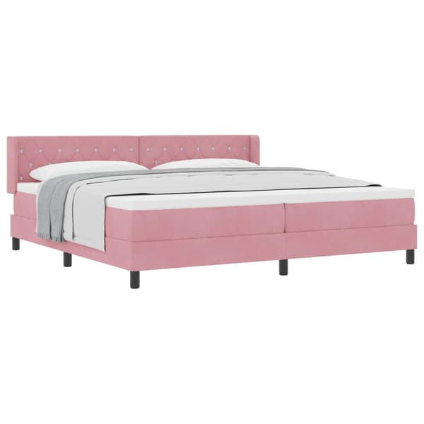 vidaXL Box spring seng med madras Lyserød 200 x 200 cm Polyester