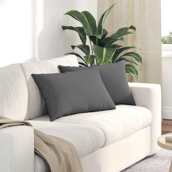 vidaXL Sofapuder 2 pcs Mørkegrå 60 x 40 cm Stof