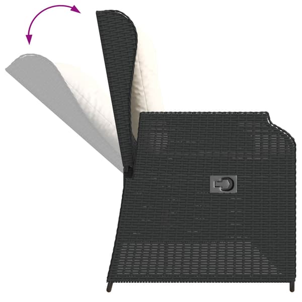 vidaXL Havebænk Sort polyrattan