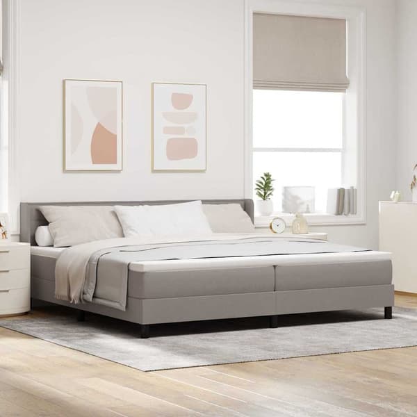 vidaXL Box spring seng med madras Gråbrun 200 x 200 cm Polyester