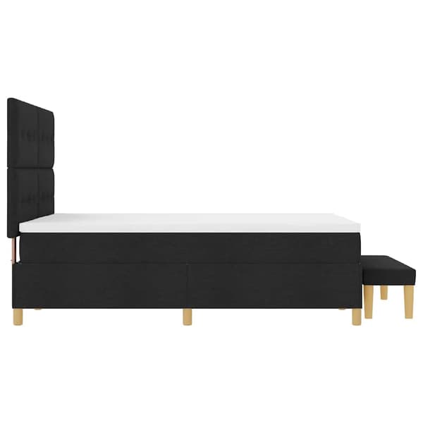 vidaXL Box spring seng med madras Sort 140 x 190 cm Stof