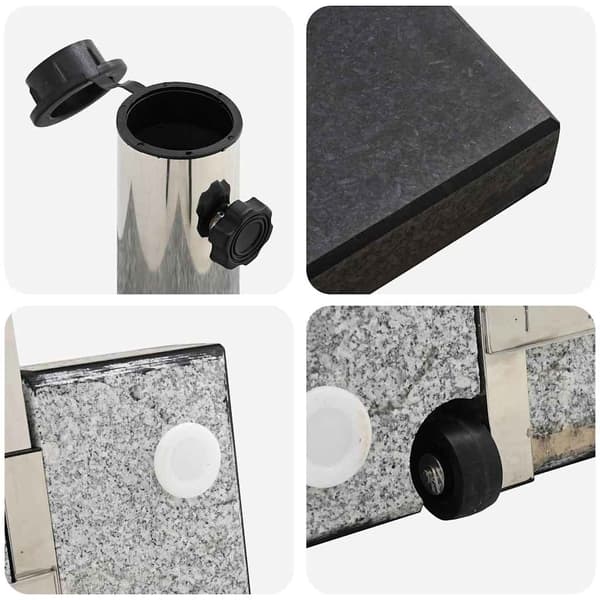 vidaXL Parasolfod Sort 41 x 41 x 37 cm Granit