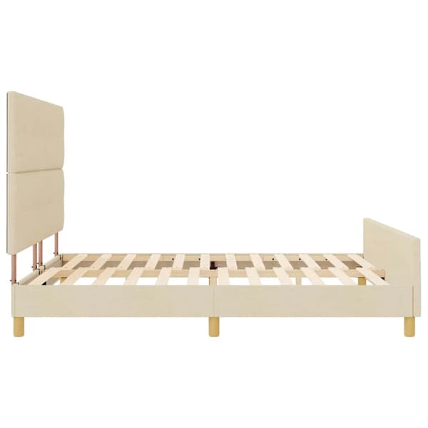 vidaXL Sengeramme Creme 180x200 cm Stof