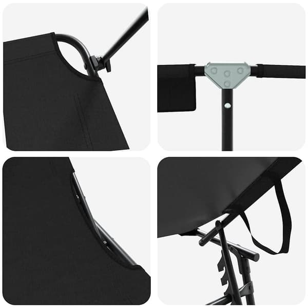 vidaXL Foldestol Sort 190 x 57 x 81 cm oxford