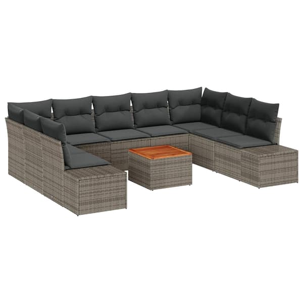vidaXL Havesofa Sæt 10 pcs Grå
