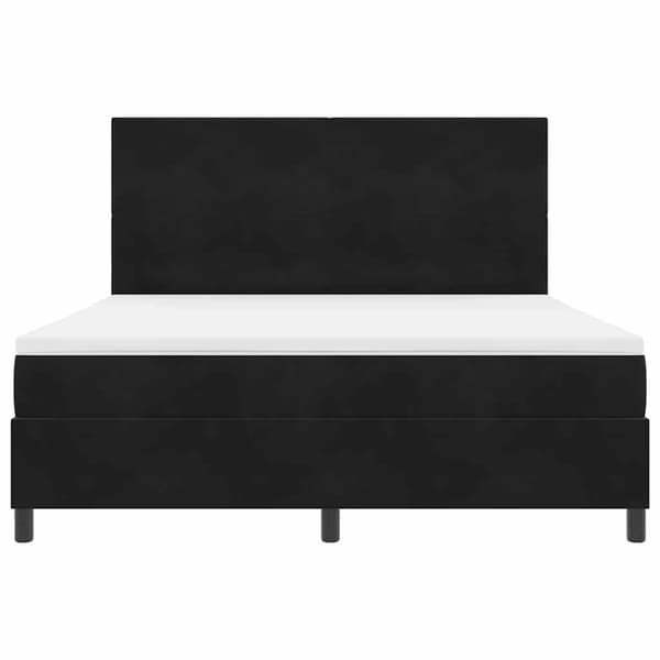 vidaXL Box spring seng med madras Sort 180 x 200 cm Fløjl