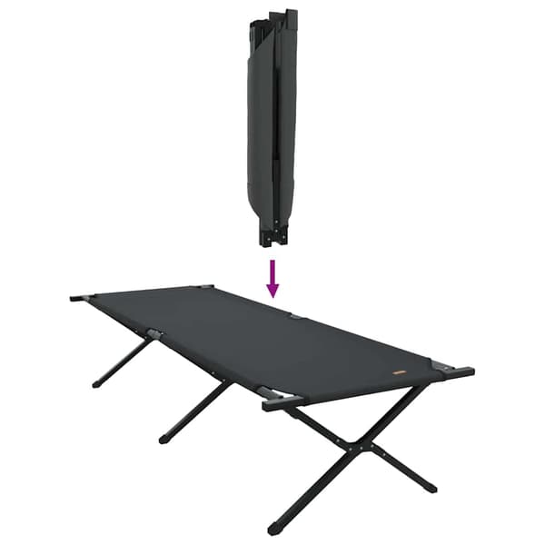 vidaXL Foldende Camping Seng Sort Oxford stof