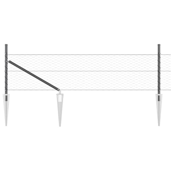 vidaXL Hegnspæl Grå 100 x 0,8 m (36 mm net) Stål og PVC