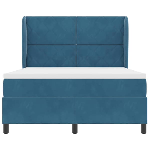 vidaXL Box spring seng med madras Mørk blå 200 x 160 cm Polyester