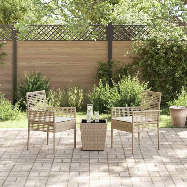 vidaXL Have Bistro Sæt 3 pcs Beige polyrattan