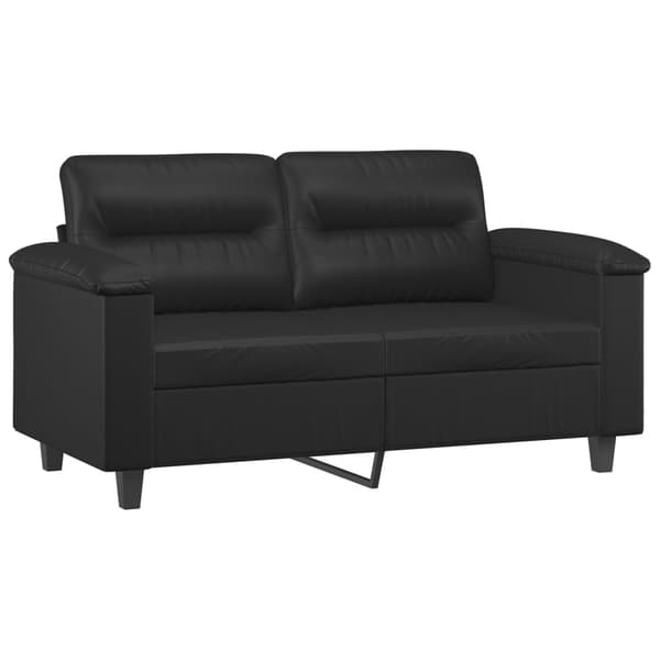 vidaXL sofasæt 2 dele med puder kunstlæder sort