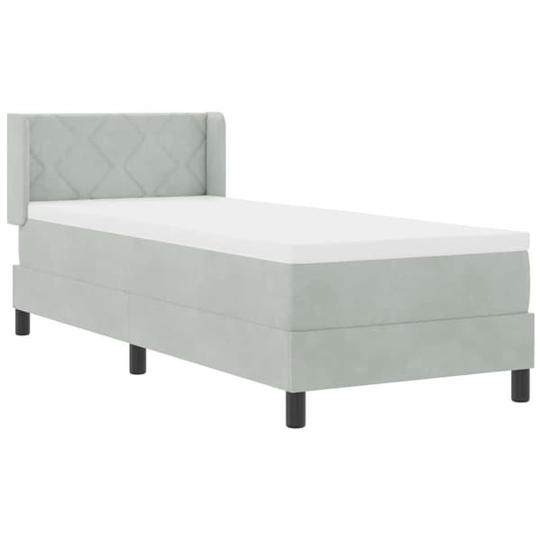 vidaXL Box spring seng med madras Lysegrå 200 x 80 cm Polyester