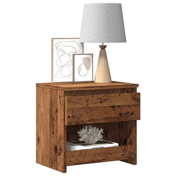 vidaXL sengeborde 2 stk. 40x30x39 cm spånplade antikt træ