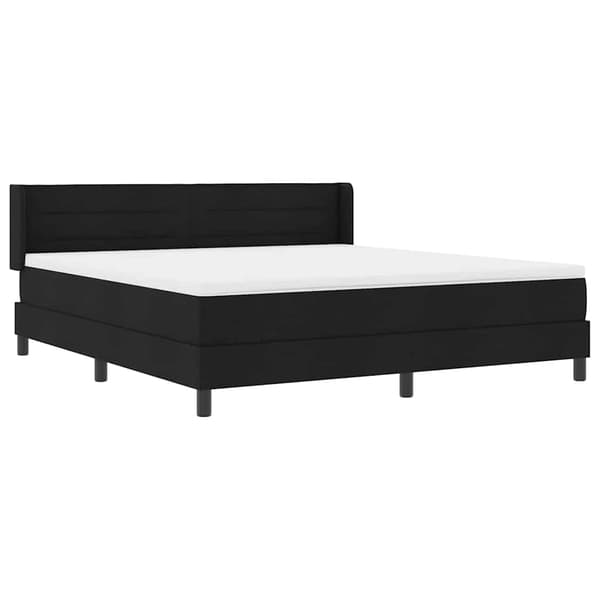 vidaXL Box spring seng med madras Sort 200 x 180 cm Polyester