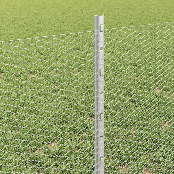 vidaXL Hegn med post Sølv 0,6 x 10 m Stål