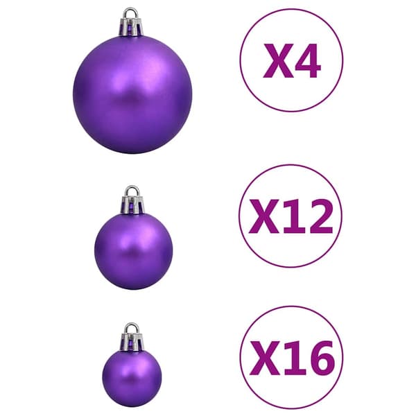 vidaXL julekuglesæt 111 dele polystyren lilla