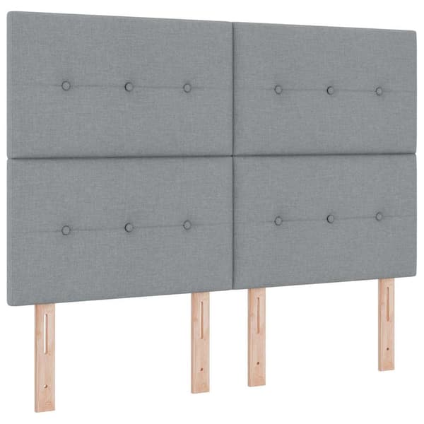 vidaXL Box spring seng med madras Lysegrå 140 x 190 cm Stof