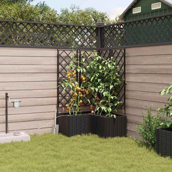 vidaXL Have Blomsterkrukke 3 pcs Sort Stål