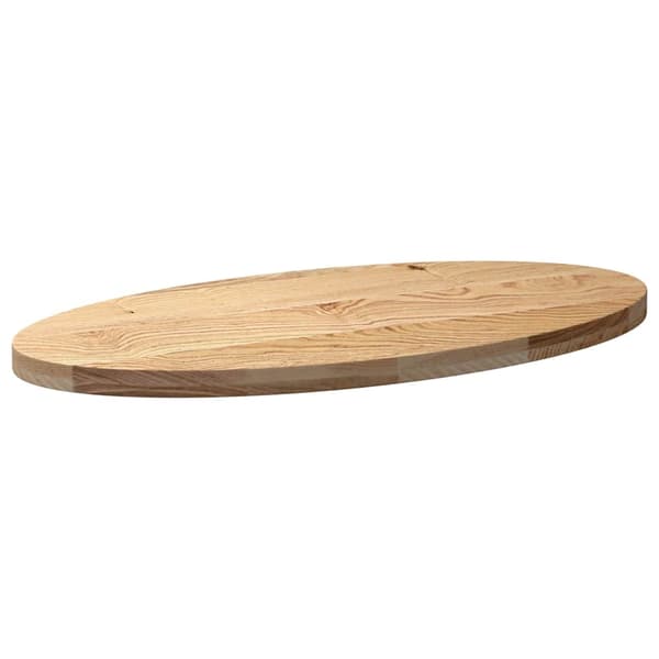 vidaXL bordplade 100x50x4 cm massivt egetræ oval