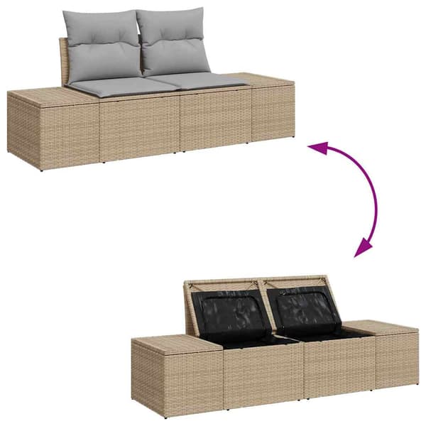vidaXL Sofa Sæt med pude 5 pcs polyrattan
