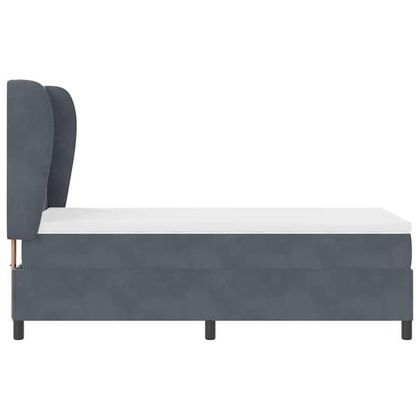 vidaXL Box spring seng med madras Mørkegrå 190 x 90 cm Polyester