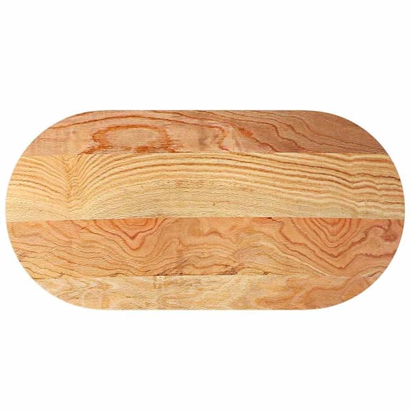 vidaXL bordplade 120x60x2 cm massivt egetræ oval lysebrun