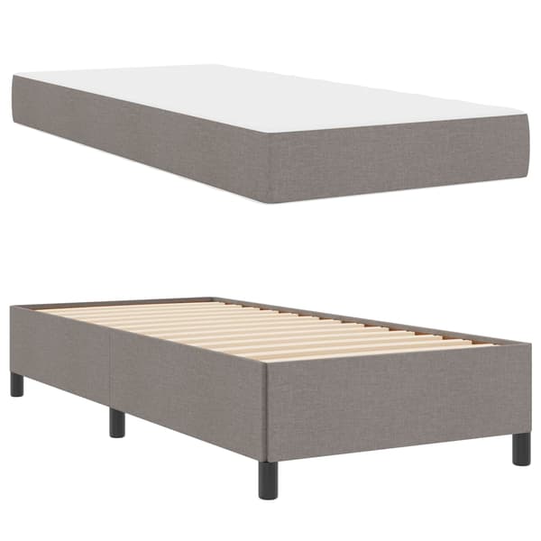 vidaXL Box spring seng Gråbrun 90 x 200 cm Stof