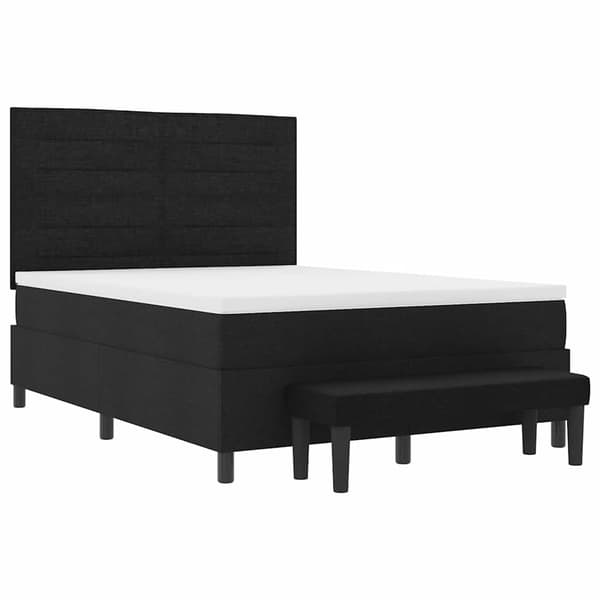 vidaXL Box spring seng med madras Sort 140 x 200 cm Stof
