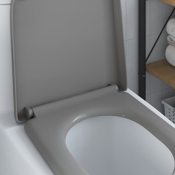 vidaXL WC-istuin Harmaa 49 x 36 x 4 cm Duroplast