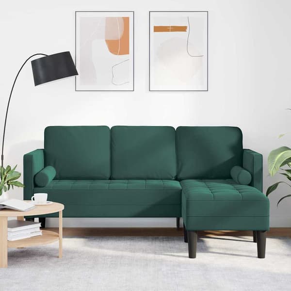 vidaXL Sofa Sæt med pude Mørkegrøn Polyester